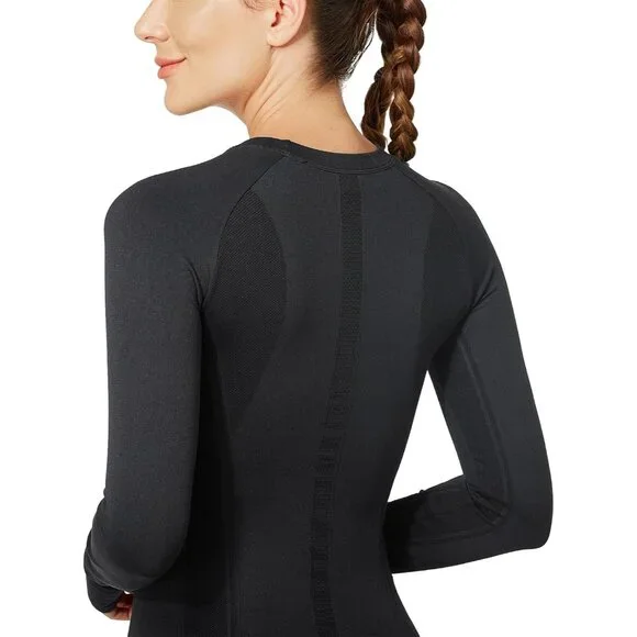 Women’s Long Sleeve Workout Tops 3 Pack Breathable Seamless Fitness Shirts